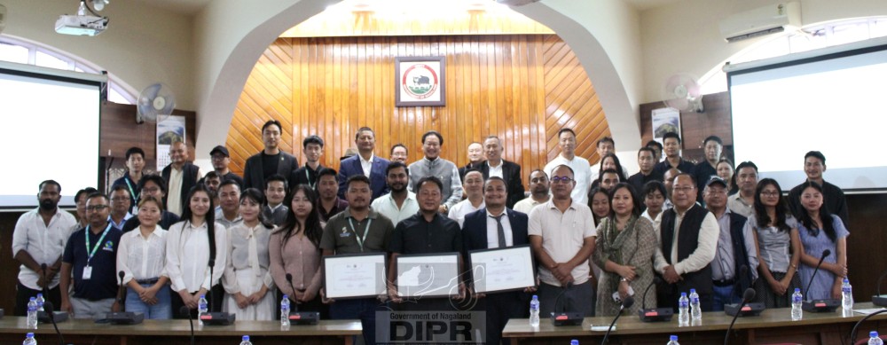 Nagaland Minister for Power and Parliamentary Affairs, KG Kenye and others during the review meeting of the Nagaland Solar Mission with empanelled vendors held at the Nagaland Civil Secretariat, Kohima on June 16. (DIPR Photo)